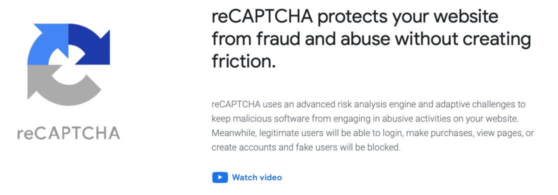 Configuring reCAPTCHA