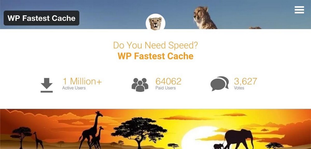 Page d'accueil de WP Fastest Cache