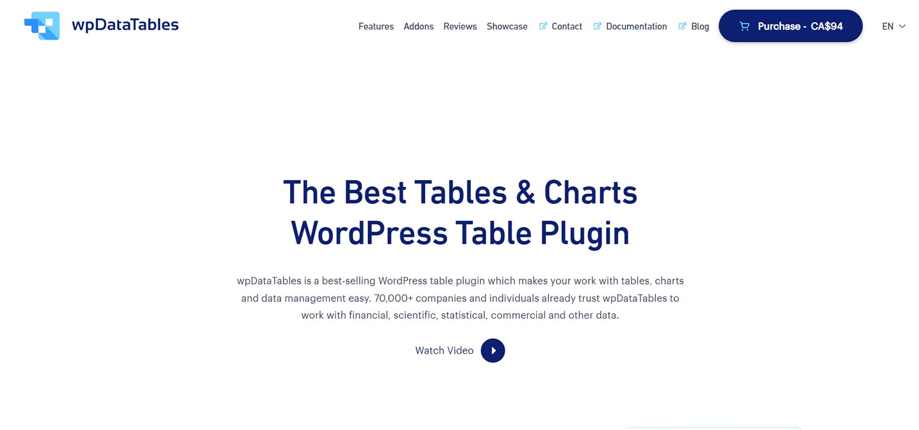 wpdatatables WordPress 表格和圖表插件