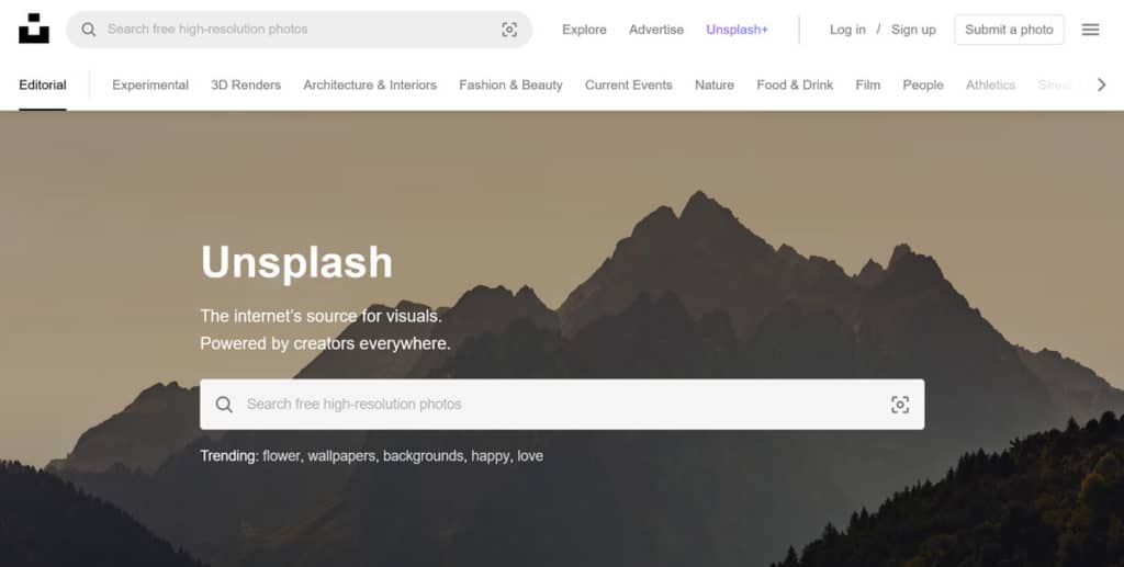unsplash 무료 재고 이미지 사이트