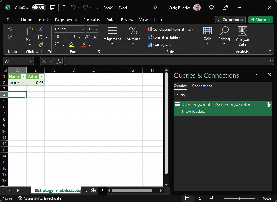 Excel data langsung