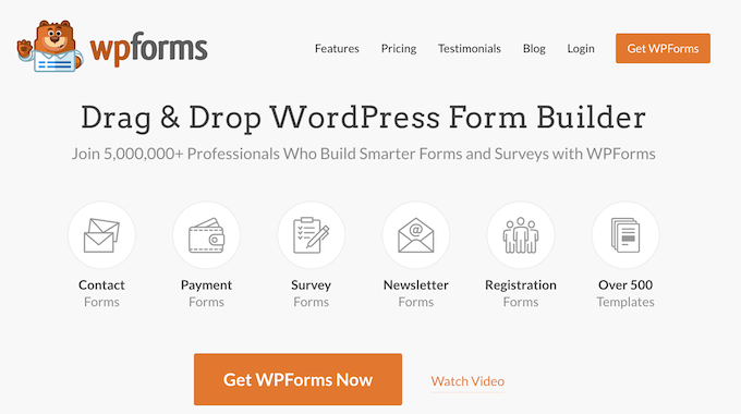 El complemento de creación de formularios WPForms para WordPress The WPForms form builder plugin for WordPress