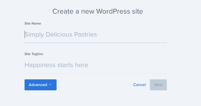 Agregar un título y un eslogan al sitio web de su nuevo restaurante Adding a site title and tagline to your new restaurant website