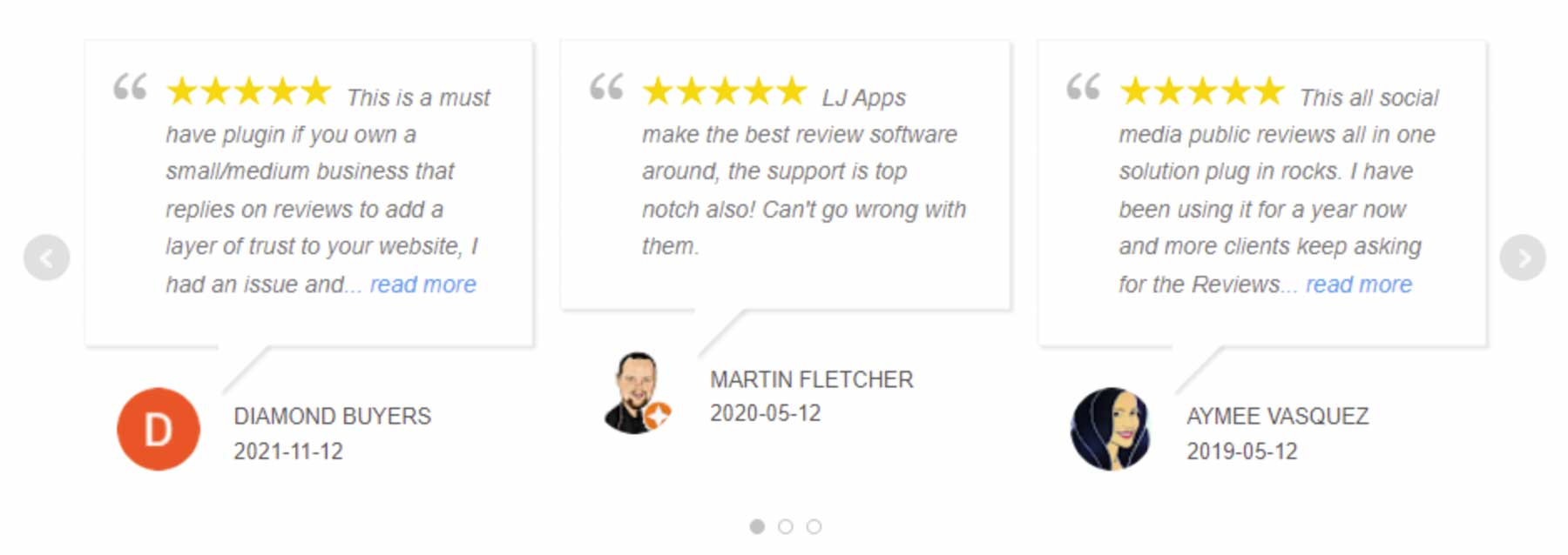 WP Review Slider Plugin di revisione WordPress