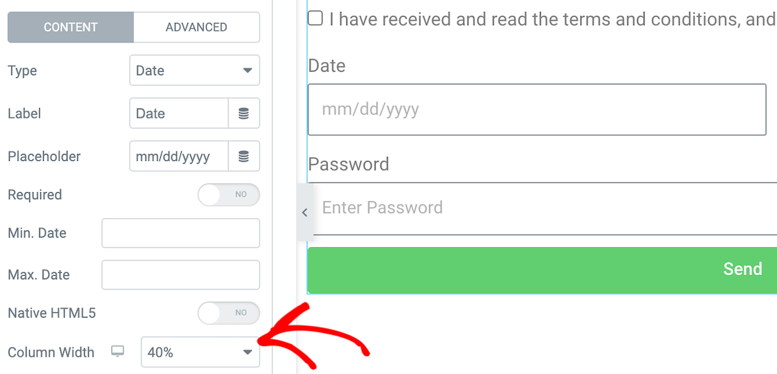 Editing field values in Elementor