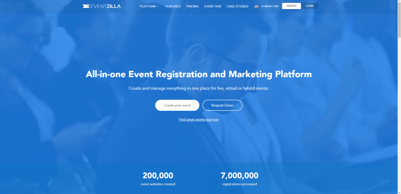 tangkapan layar beranda eventzilla