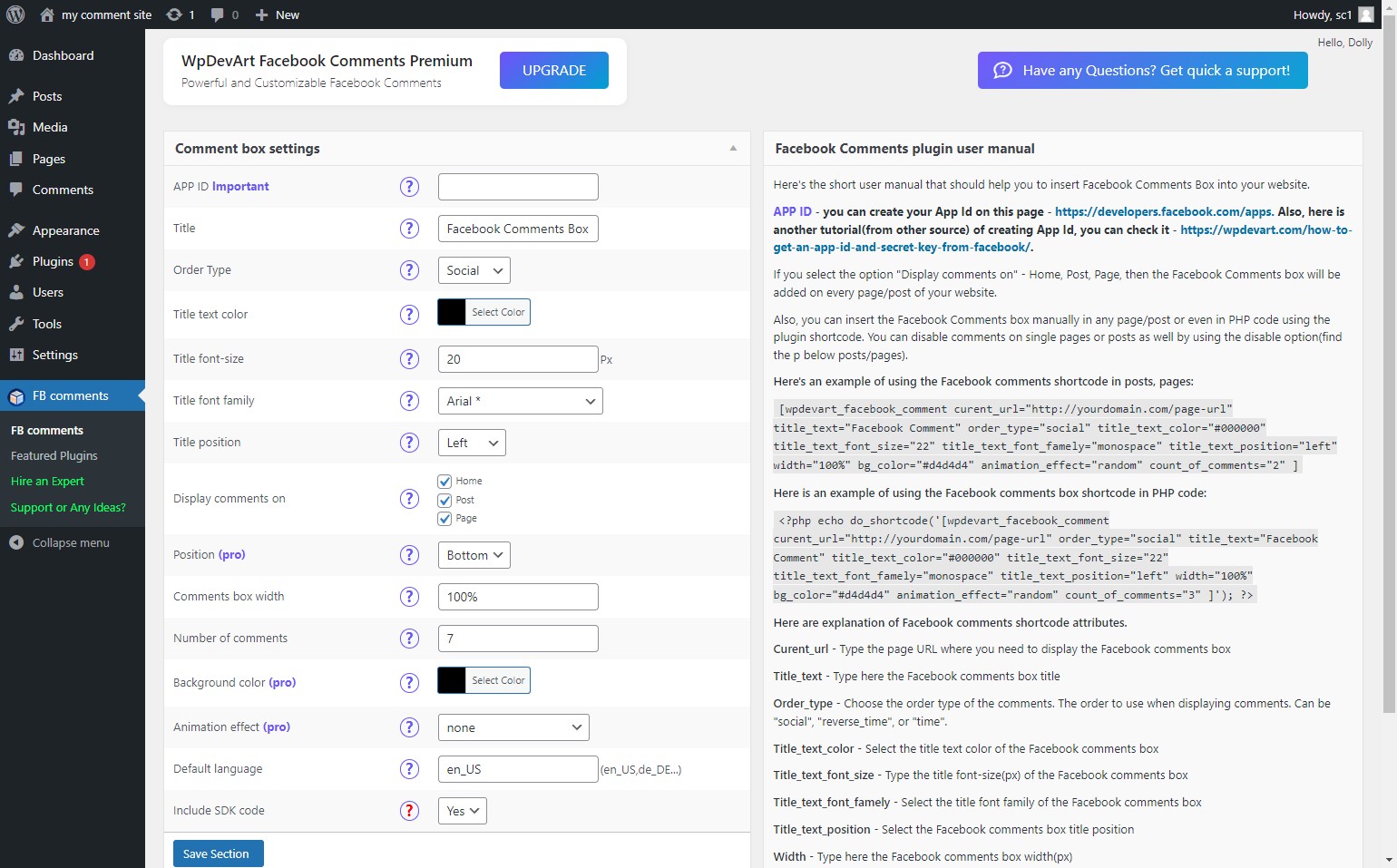 Comentarios sociales por WpDevArt