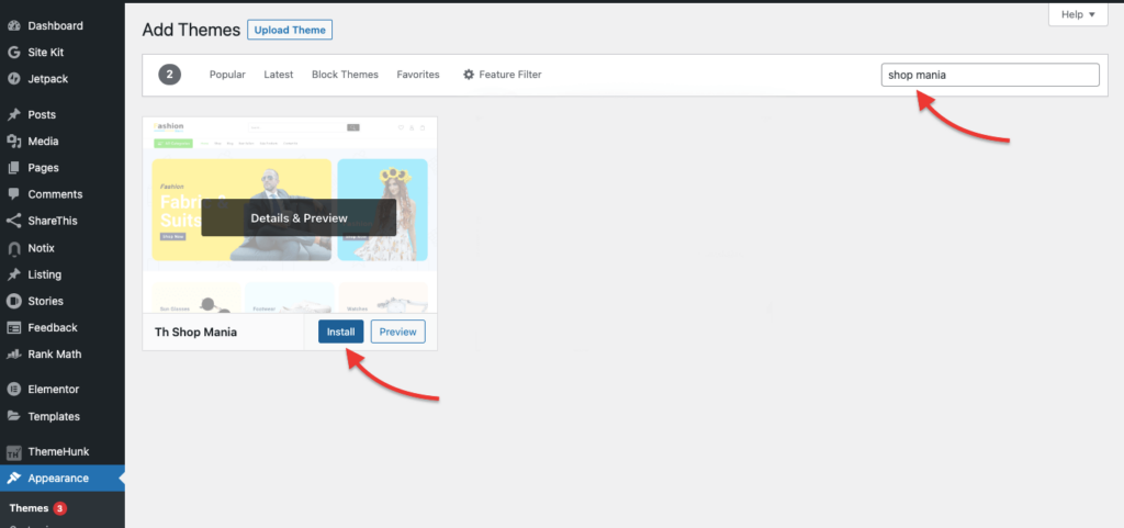 如何使用 WooCommerce 和 WCFM 插件創建多供應商市場網站。 2個 install theme 703174