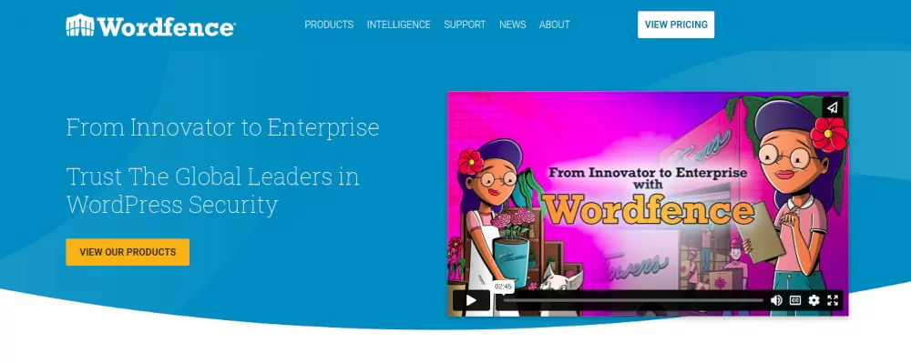 captura de pantalla del sitio del complemento de Wordfence