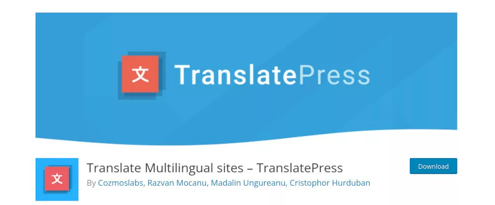 captura de pantalla del sitio del complemento TranslatePress