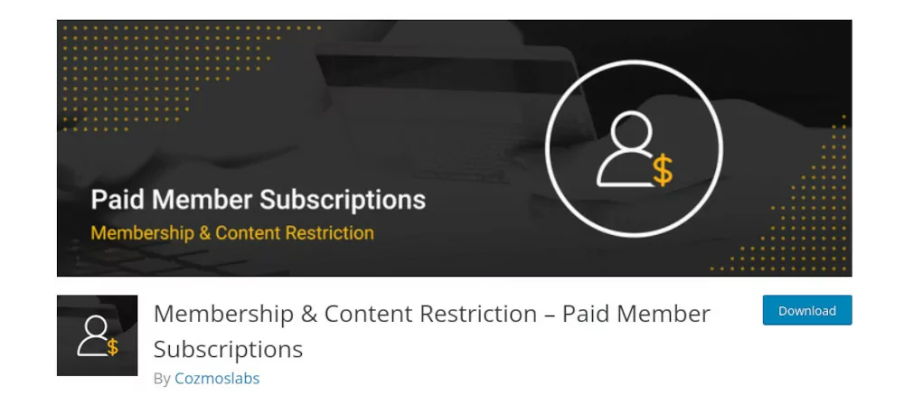 captura de pantalla del sitio del complemento de suscripciones de miembros pagados