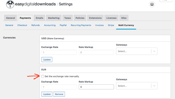 การตั้งค่าหลายสกุลเงินใน EDD Multi currency settings in EDD