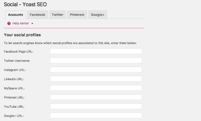 การตั้งค่าบัญชี yost-seo-social