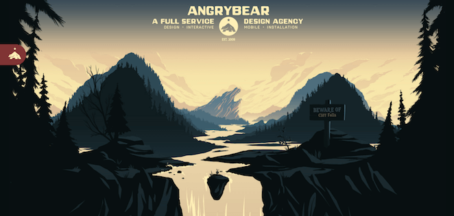 Dikkat çekici bir başlığa sahip Angry Bear sitesinin ekran görüntüsü