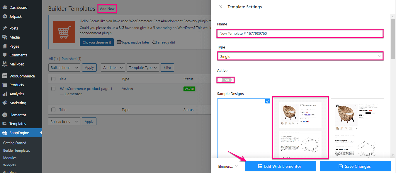สร้างเทมเพลตสำหรับสร้างเว็บไซต์ธุรกิจเครื่องประดับโดยใช้ ShopEngine