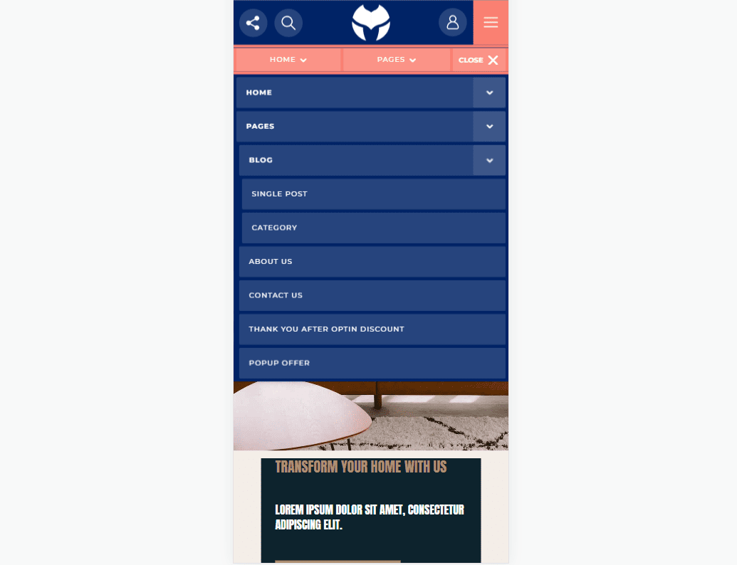 Divi MadMenu Demo Tiga Belas