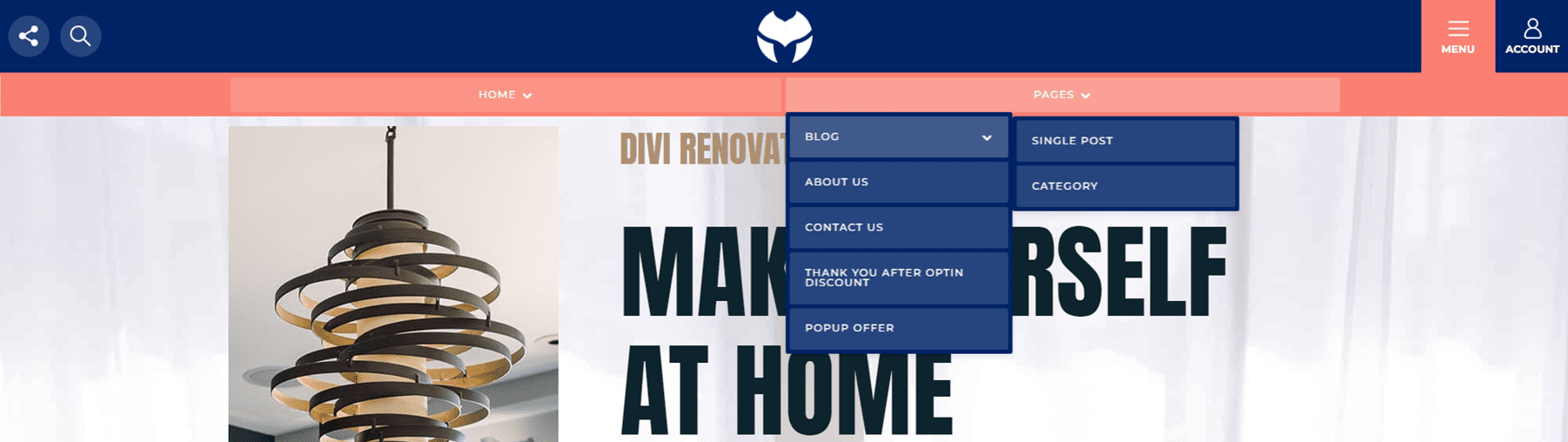 Divi MadMenu Demo Tiga Belas
