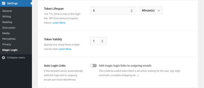 การตั้งค่าการเข้าสู่ระบบ Magic Magic Login Settings