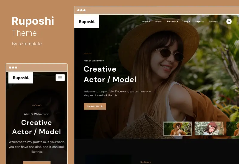 ธีม Ruposhi - ธีม WordPress ของนักแสดงและนางแบบ