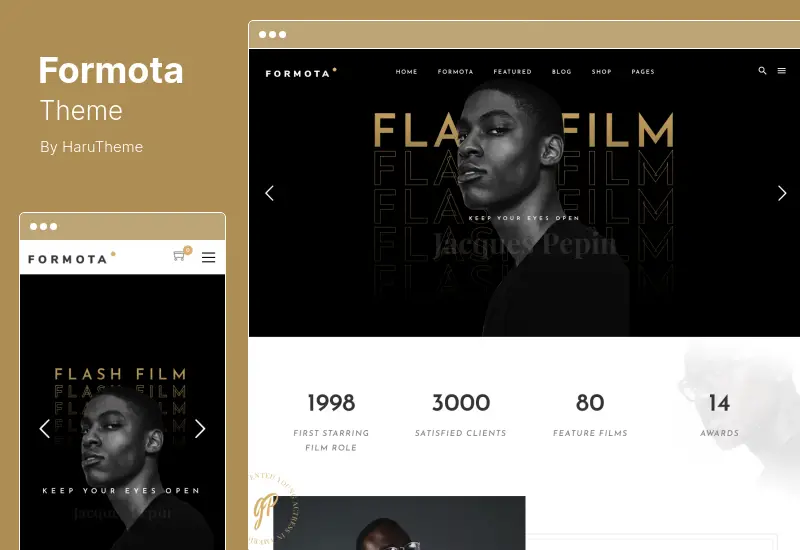 ธีม Formota - ธีม WordPress ของสตูดิโอภาพยนตร์และผู้สร้างภาพยนตร์
