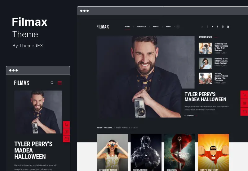 ธีม Filmax - ธีม WordPress ของนิตยสารข่าวภาพยนตร์และภาพยนตร์