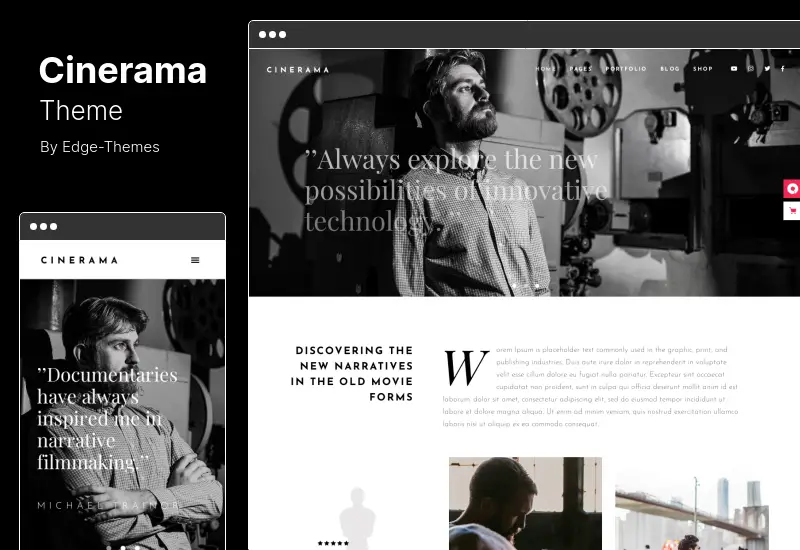 ธีม Cinerama - ธีม WordPress สำหรับผู้สร้างภาพยนตร์ในสตูดิโอภาพยนตร์