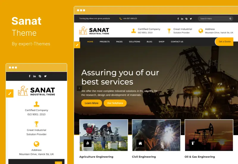 Sanat Theme - ธีมโรงงานและอุตสาหกรรม WordPress