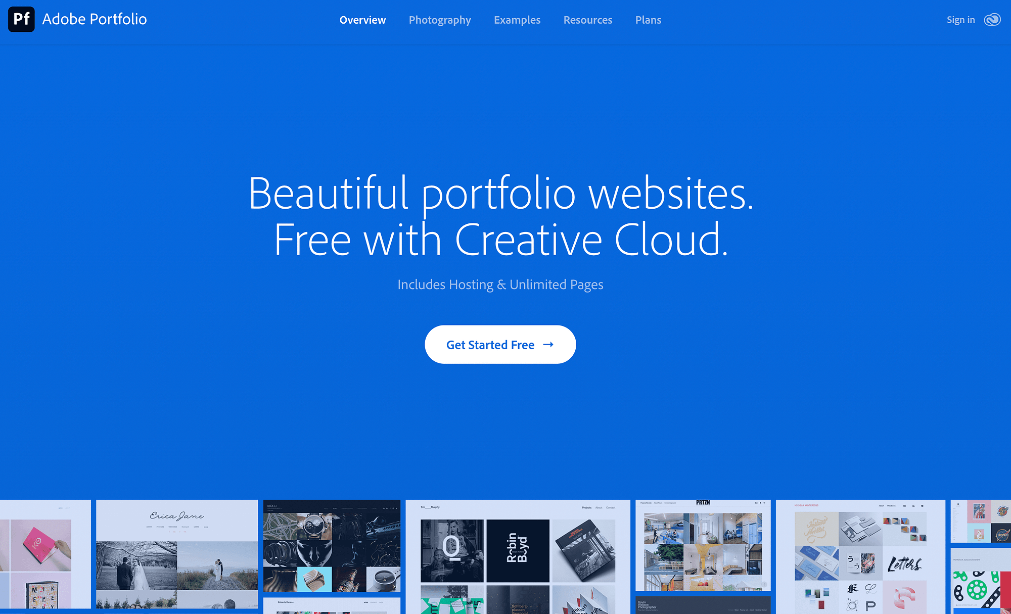 เครื่องมือสร้างเว็บไซต์ Adobe Portfolio