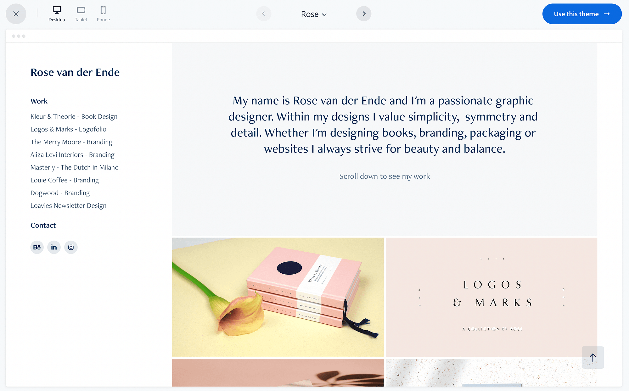 ธีม Adobe Portfolio