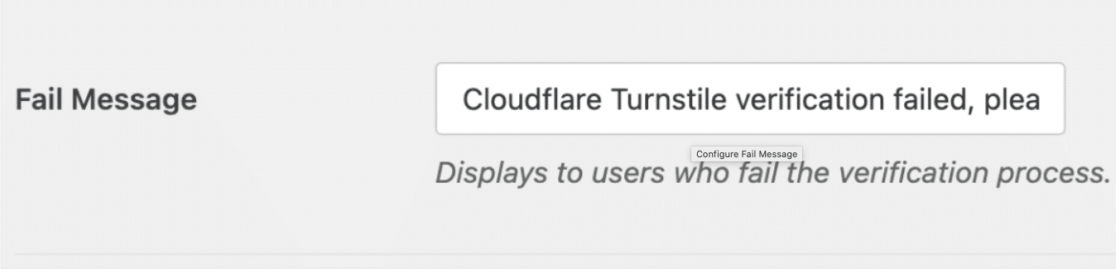 Updating Turnstile fail message