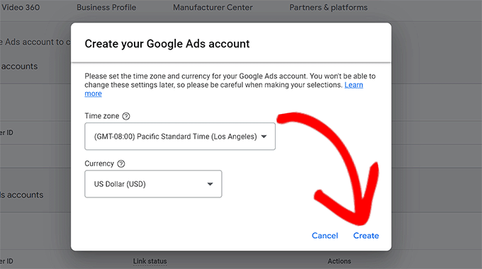 Creați un cont Google Ads Create a Google Ads account