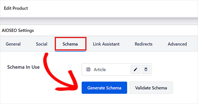 Faceți clic pe butonul Generare Schema pentru a adăuga o altă schemă Click the Generate Schema button to add another schema