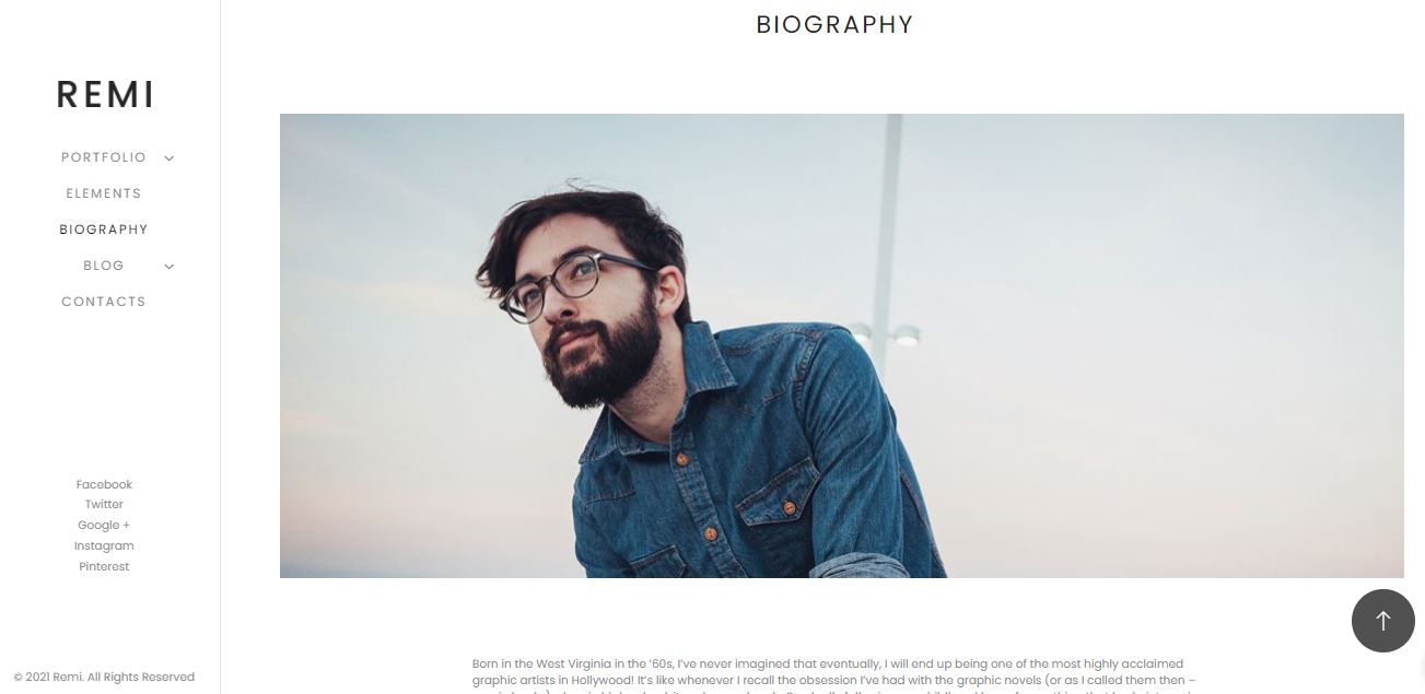 2023 Yılında 10+ En İyi TemplateMonster WordPress Teması 84 remi wordpress theme for photography and portfolio