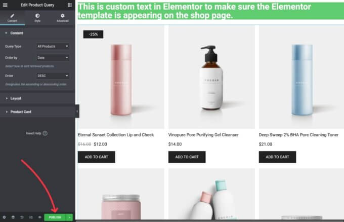 Jak opublikować niestandardową stronę sklepu WooCommerce Elementora