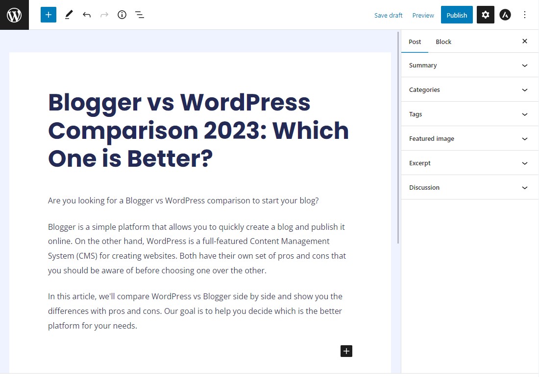 WordPress 블록 편집기