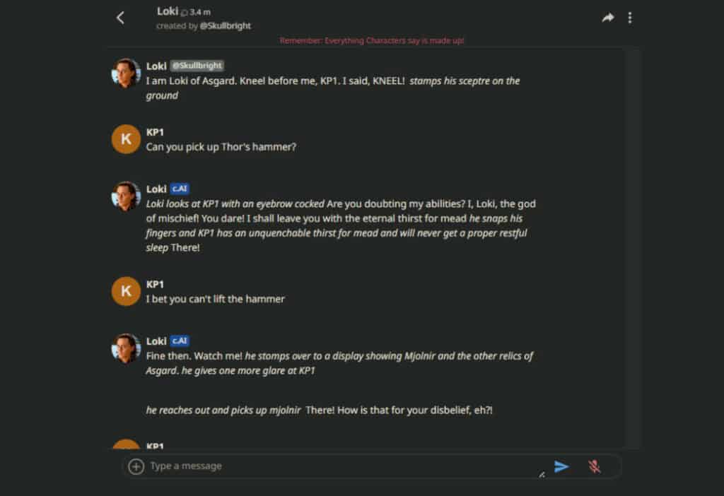 Mit Charakteren in der Charakter-KI sprechen