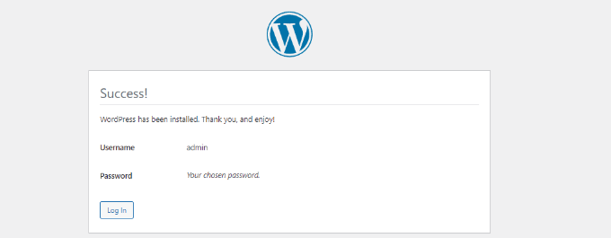 Botão de login Log in to your admin panel