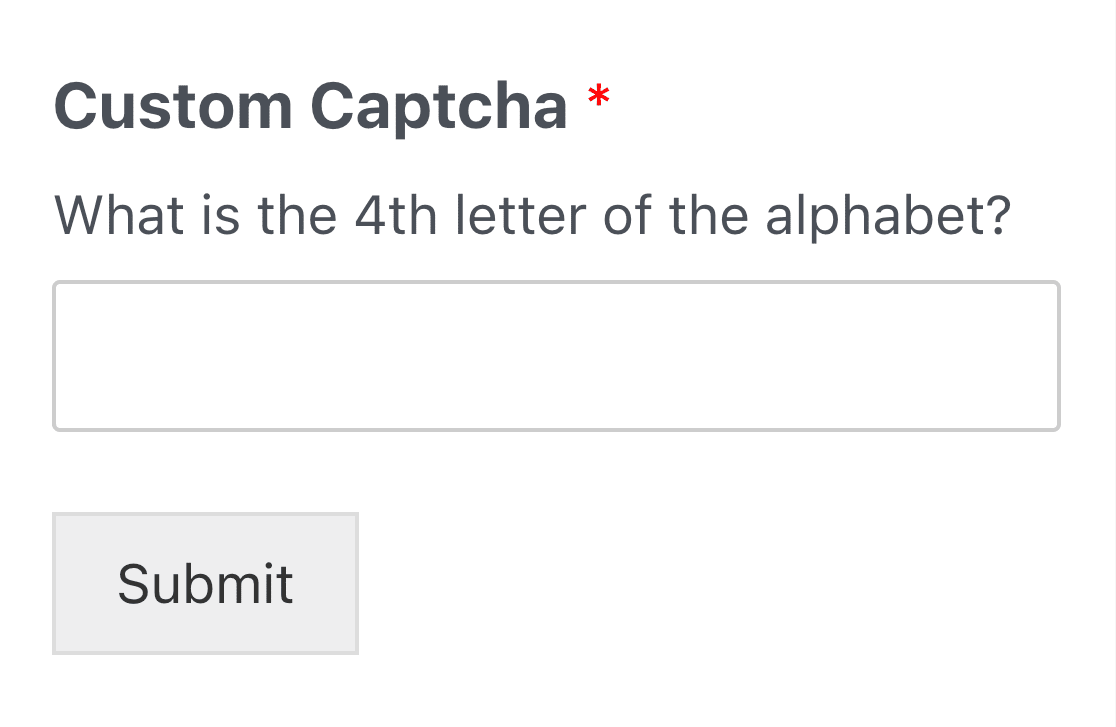 Asking custom captcha question