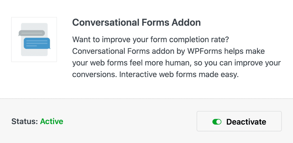 Activating WPForms conversational forms addon