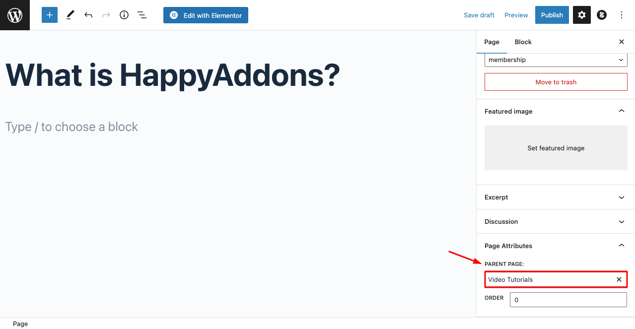 Come creare un sito di appartenenza con Elementor e HappyAddons 15 Create a Child Page to Publish Video Content On Your Membership Website