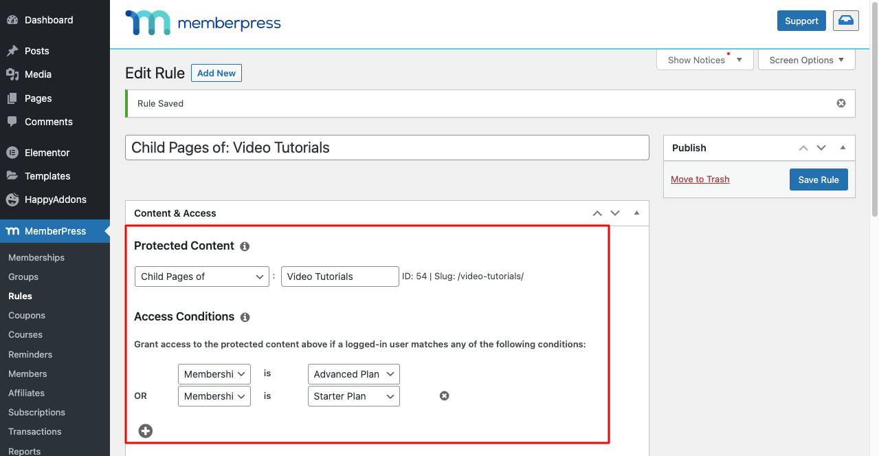 How to Add Rules to Video Content on Membership Website