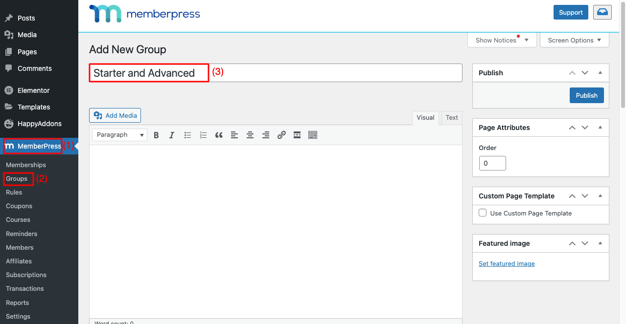 Come creare un sito di appartenenza con Elementor e HappyAddons 26 How to Create Membership Group using MemberPress
