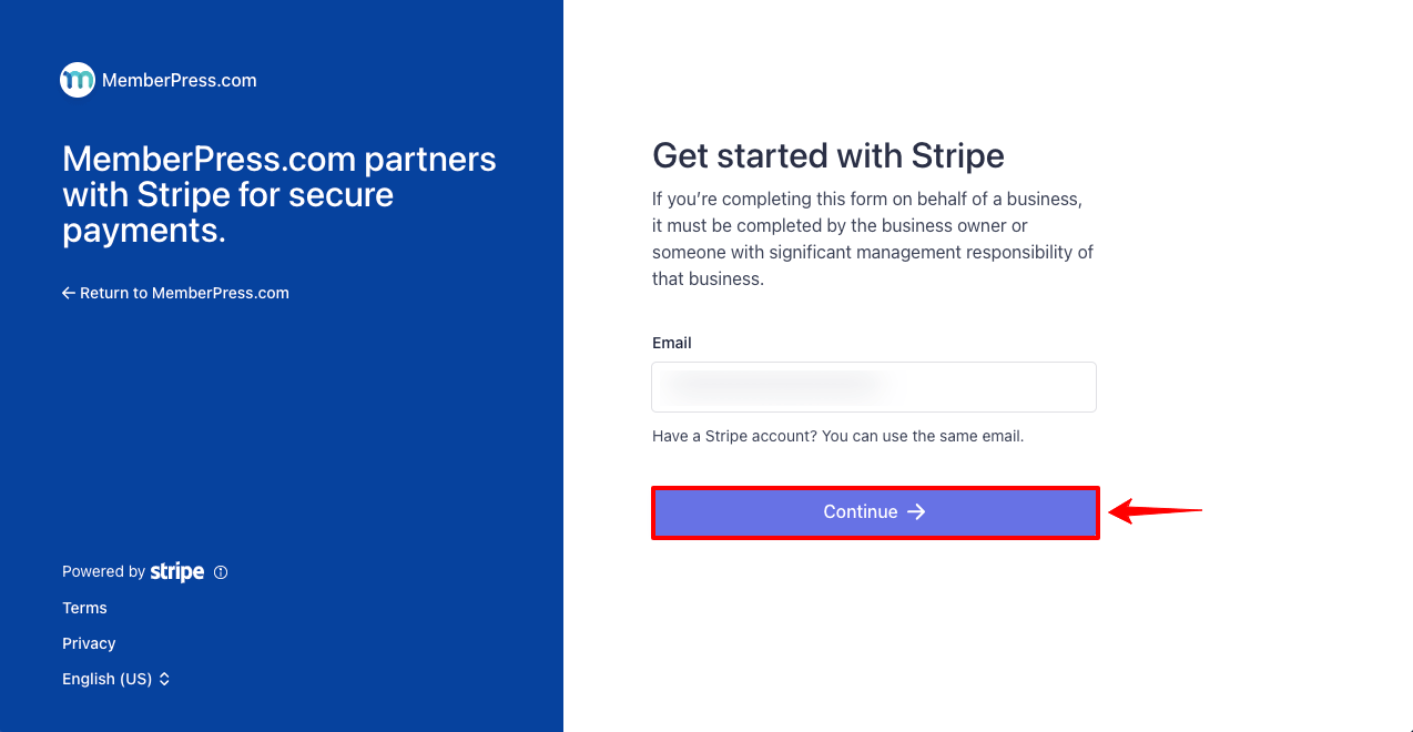 Come creare un sito di appartenenza con Elementor e HappyAddons 5 Complete Adding Stripe Account from Your MemberPress Account