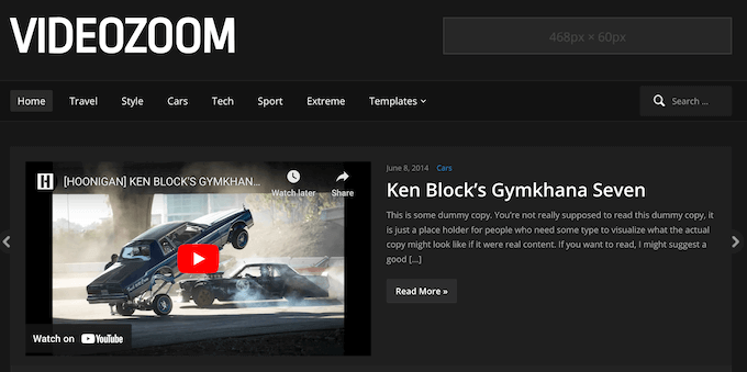 Un tema de vídeo de WordPress A WordPress video theme