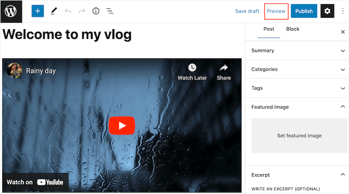 Cómo obtener una vista previa de un vlog en WordPress How to preview a vlog in WordPress