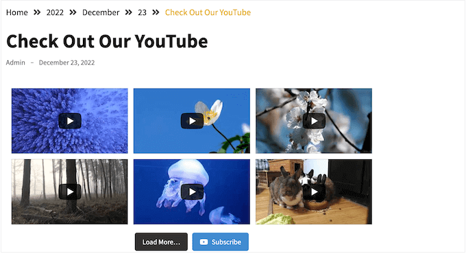 Una fuente de YouTube incrustada, creada con Smash Balloon An embedded YouTube feed, created using Smash Balloon