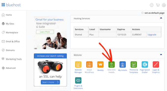 Instalación del software de WordPress Installing the WordPress software