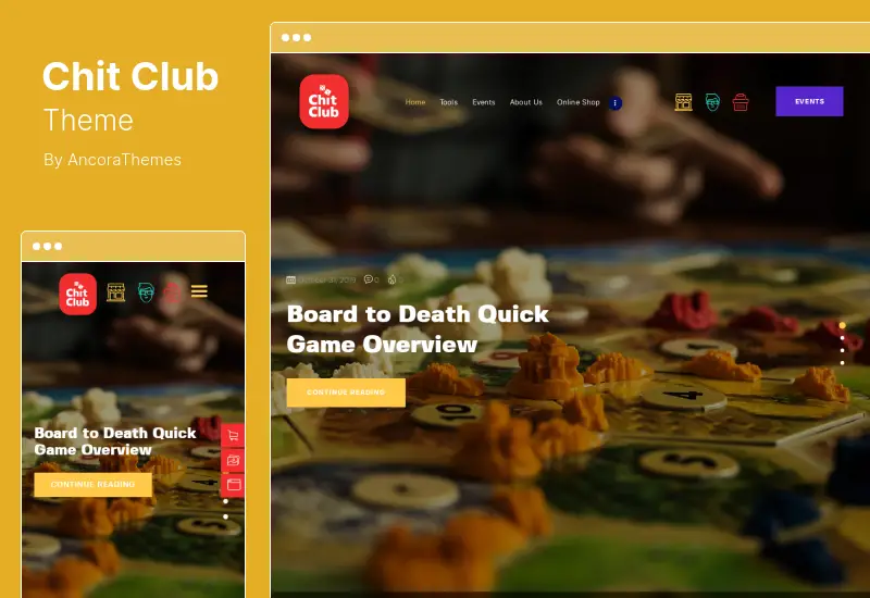 ธีม Chit Club - ธีมบอร์ดเกมคลับ & Anticafe WordPress