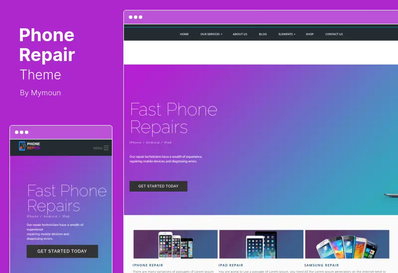 PhoneRepair テーマ - モバイル デバイス ショップの WordPress テーマ