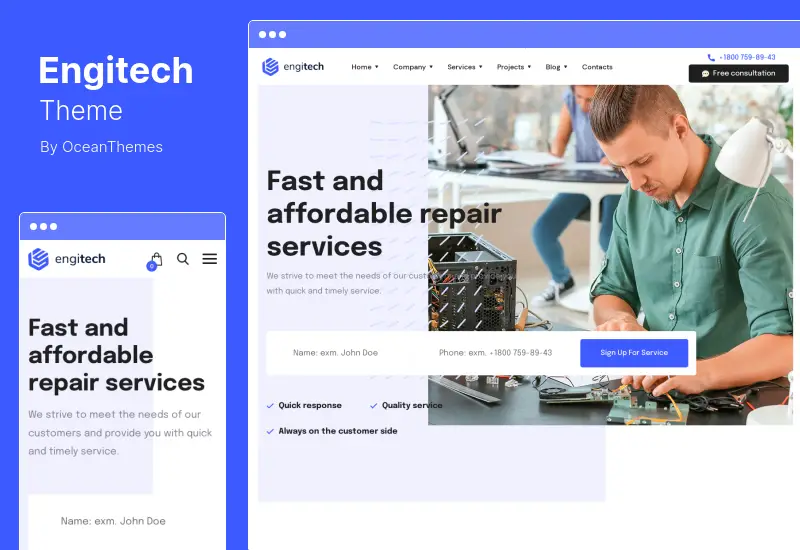 Engitech テーマ - IT ソリューションとサービスの WordPress テーマ